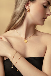 coin pendant necklace gold jewelry chain with bracelets 