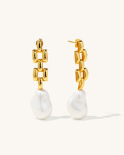 18k gold vermeil earrings fresh water pearl gold drop stud earrings womans dress fashion jewelry