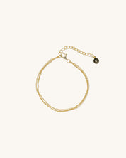 small chain 2 layered 14k gold bracelet womans jewelry