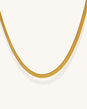 smooth flat links gold chain necklace womans jewelry everyday fashion 