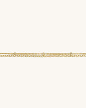 small chain 2 layered 14k gold bracelet womans jewelry