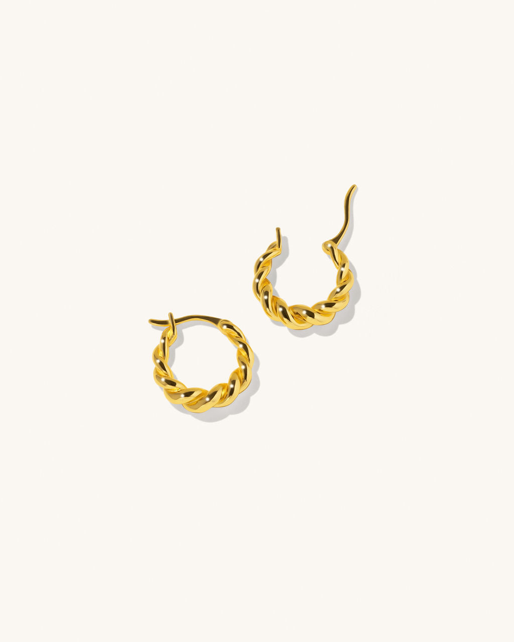 twisted gold hoops with clip gold woman jewelry earrings