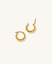 twisted gold hoops with clip gold woman jewelry earrings